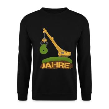 6 Jahre Kinder Jungen Baustelle Bagger Geschenk - Unisex Pullover - Schwarz - Vorne - Alina (178cm) & Michal (187cm)