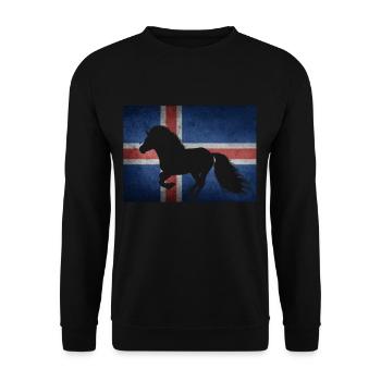 Icelandic horse flag Iceland rider gift idea - Unisex Sweatshirt - black - Front - Alina (178cm) & Michal (187cm)
