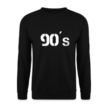 90's 90's Nineties Gift Idea - Unisex Sweatshirt - black - Front - Alina (178cm) & Michal (187cm)