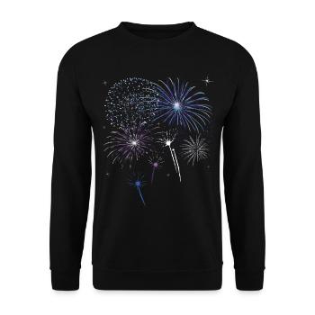 Feu d'artifice coloré avec des étoiles. - Sweat-shirt Unisexe - noir - Devant - Alina (178cm) & Michal (187cm)