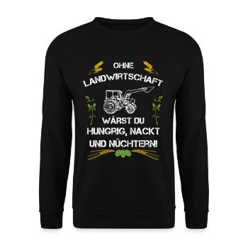 Ohne Landwirtschaft Hungrig Nackt Und Nüchtern - Unisex Pullover - Schwarz - Vorne - Alina (178cm) & Michal (187cm)