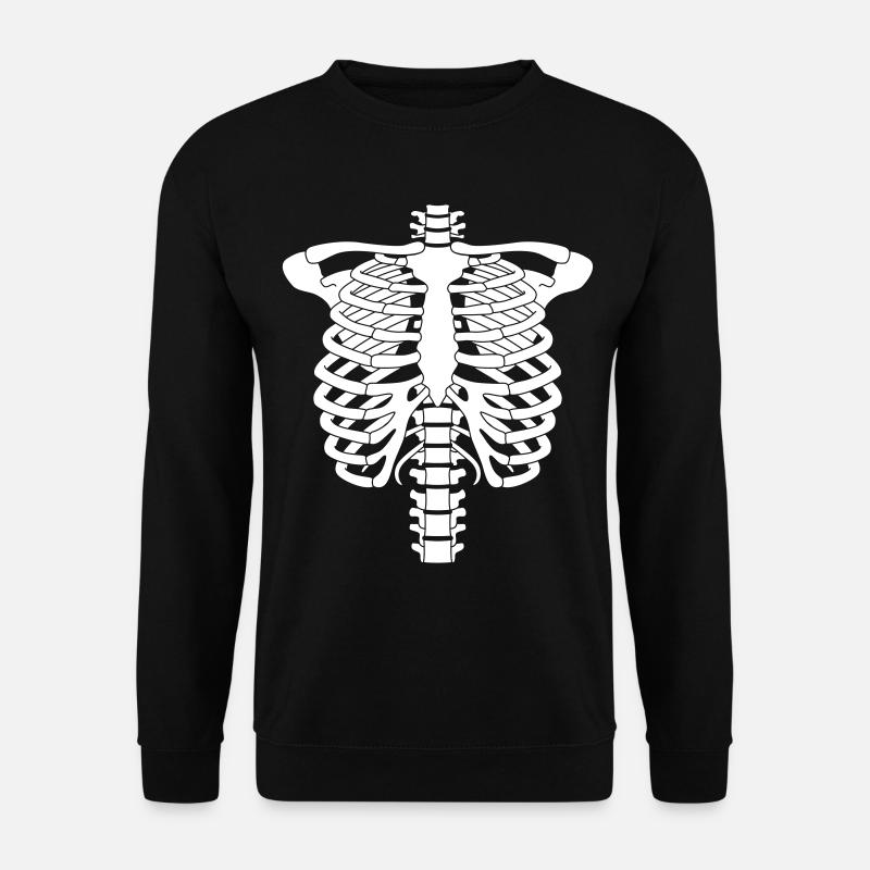 Weißes Halloween-Skelett - Unisex Pullover - Schwarz