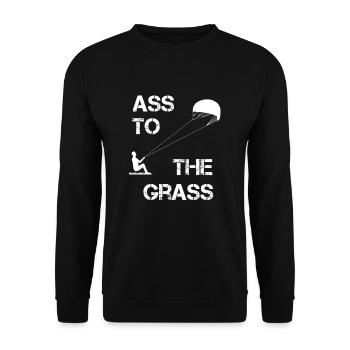 Stunt Kite Ass To the Grass I Hobby - Unisex Sweatshirt - black - Front - Alina (178cm) & Michal (187cm)
