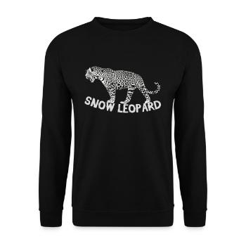 Schneeleopard Leopard Wildnis Tier Selten - Unisex Pullover - Schwarz - Vorne - Alina (178cm) & Michal (187cm)
