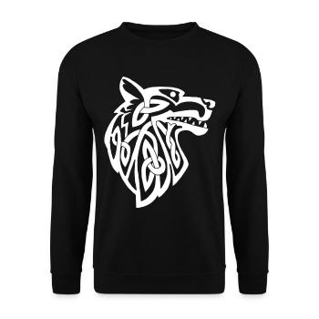 loup blanc viking - Sweat-shirt Unisexe - noir - Devant - Alina (178cm) & Michal (187cm)