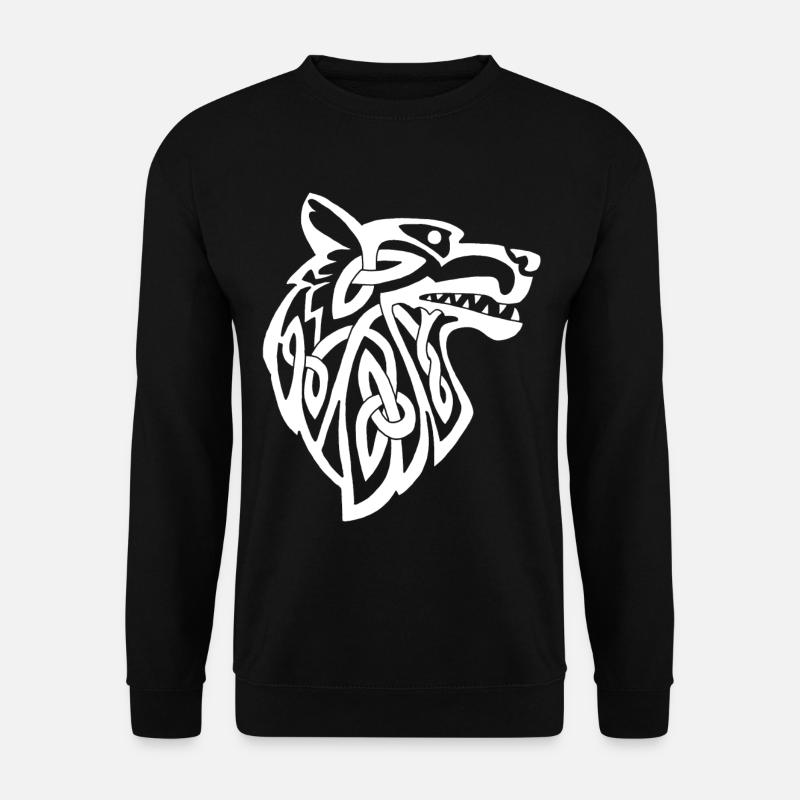 Viking white wolf - Unisex Sweatshirt - black