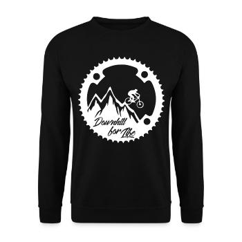 Mountain Bike - Downhill for Life - Unisex Sweatshirt - black - Front - Alina (178cm) & Michal (187cm)