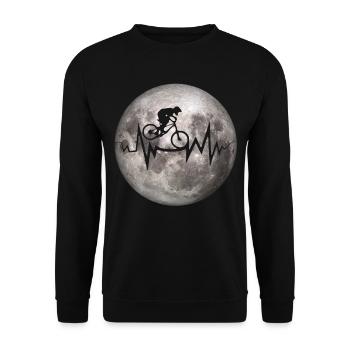 Crazy MTB Moon Heartbeat - Unisex Sweatshirt - black - Front - Alina (178cm) & Michal (187cm)