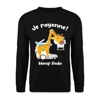 Je rayonne Manip radio Girafe Radiologie médicale - Sweat-shirt Unisexe - noir - Devant - Alina (178cm) & Michal (187cm)