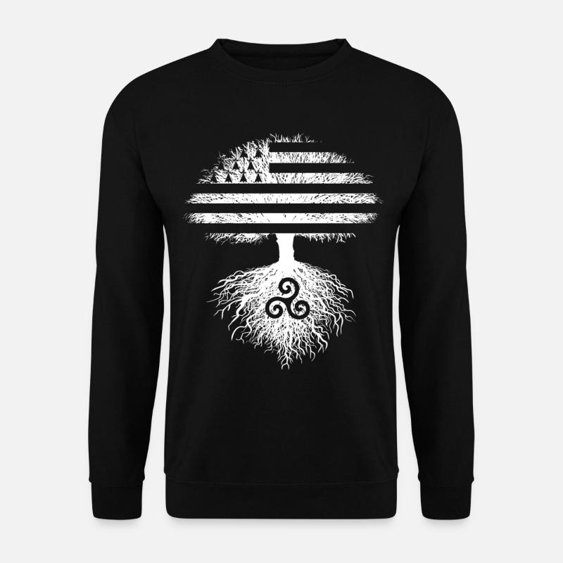 Baumflagge Brittany Gwenn ha Du Triskèle Breton - Unisex Pullover - Schwarz