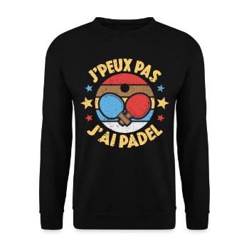 Je Peux Pas J'ai Padel Joueur Tennis Paddle Cadeau - Sweat-shirt Unisexe - noir - Devant - Alina (178cm) & Michal (187cm)