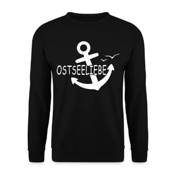Ostseeliebe - der vergessene Anker - Unisex Pullover - Schwarz - Vorne - Alina (178cm) & Michal (187cm)