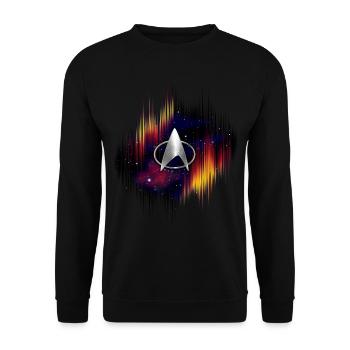 Star Trek La Nouvelle Génération Logo En Argent - Sweat-shirt Unisexe - noir - Devant - Alina (178cm) & Michal (187cm)