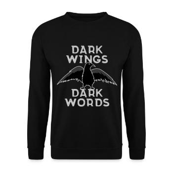 Dark Wings Dark Words - Unisex Sweatshirt - black - Front - Alina (178cm) & Michal (187cm)