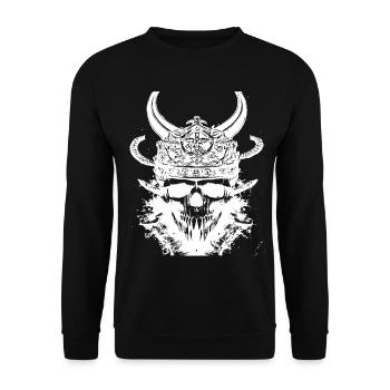 Crâne viking - Sweat-shirt Unisexe - noir - Devant - Alina (178cm) & Michal (187cm)