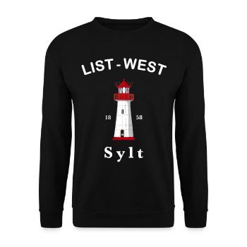 Sylt, Iconic lighthouse List-West, North Sea - Unisex Sweatshirt - black - Front - Alina (178cm) & Michal (187cm)
