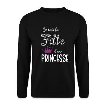 Je suis la Fille d'une Princesse - Sweat-shirt Unisexe - noir - Devant - Alina (178cm) & Michal (187cm)
