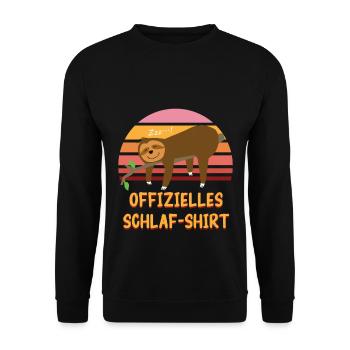 Offizielles Schlafshirt – Faultier Pyjama T-Shirt - Unisex Pullover - Schwarz - Vorne - Alina (178cm) & Michal (187cm)