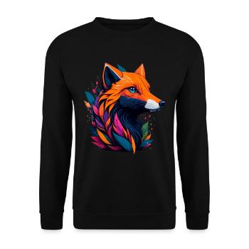 abstract fox - Unisex Sweatshirt - black - Front - Alina (178cm) & Michal (187cm)