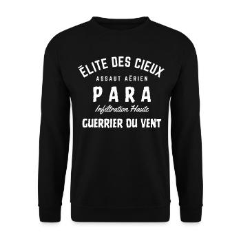 Tee-Shirt Sweat "PARA - Dominateur des Cieux" (B) - Sweat-shirt Unisexe - noir - Devant - Alina (178cm) & Michal (187cm)