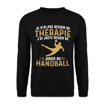 J'ai juste besoin de jouer au handball - Sweat-shirt Unisexe - noir - Devant - Alina (178cm) & Michal (187cm)