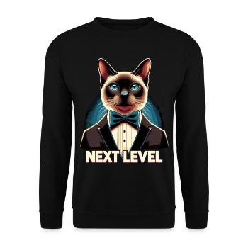 Siam Katze Siamkatze Next Level Anzug Geschenk - Unisex Pullover - Schwarz - Vorne - Alina (178cm) & Michal (187cm)