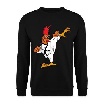 Coq et karaté - Sweat-shirt Unisexe - noir - Devant - Alina (178cm) & Michal (187cm)