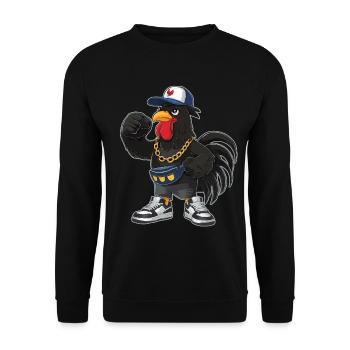 Talahon Fanny Pack Cap Gold Chain Gangster - Unisex Sweatshirt - black - Front - Alina (178cm) & Michal (187cm)