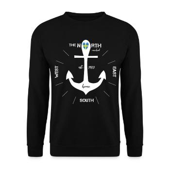 Anchor Compass Sweden Scandinavia - Unisex Sweatshirt - black - Front - Alina (178cm) & Michal (187cm)