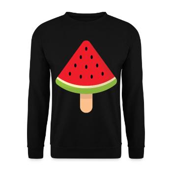 Wassermelonen-Creme - Unisex Pullover - Schwarz - Vorne - Alina (178cm) & Michal (187cm)
