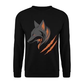 Grauer Fuchs | Orange Fuchs - Unisex Pullover - Schwarz - Vorne - Alina (178cm) & Michal (187cm)
