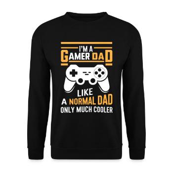 Gamer Dad Shirt, Funny Dad T-Shirt, Father's Day G - Sweat-shirt Unisexe - noir - Devant - Alina (178cm) & Michal (187cm)