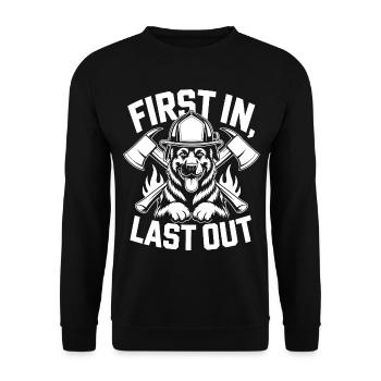 Firefighter Dog - Unisex Sweatshirt - black - Front - Alina (178cm) & Michal (187cm)