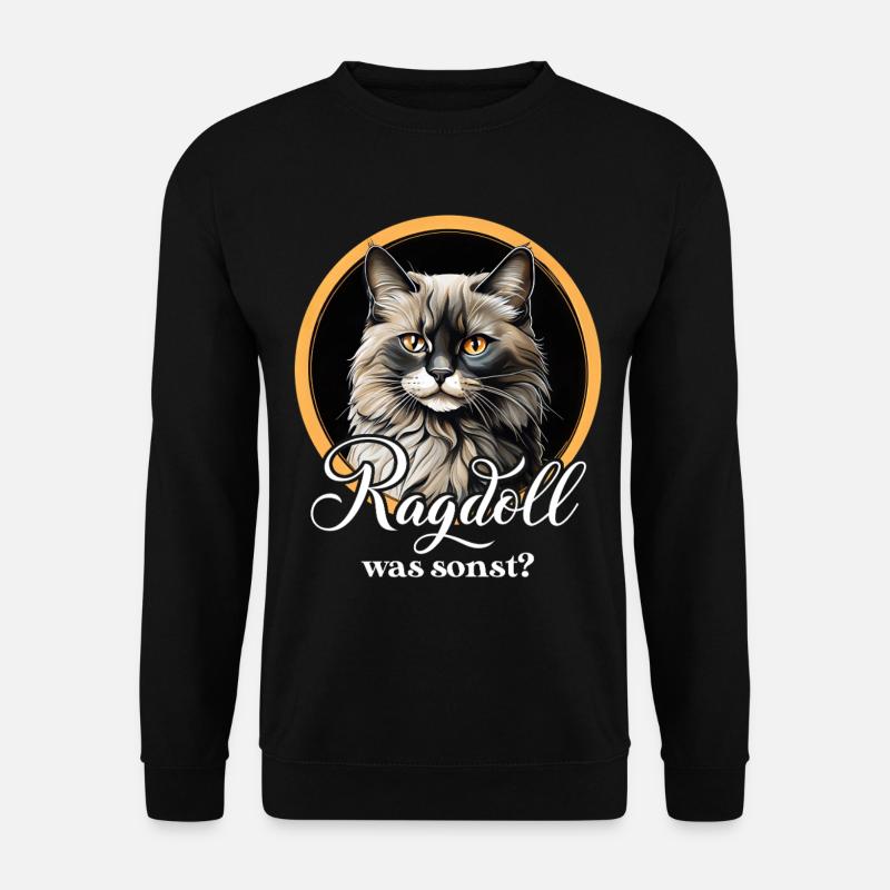 Ragdoll Cat Portrait Circle - Unisex Sweatshirt - black