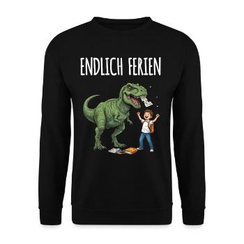 Enfin, le fun des dinos de Noël - Sweat-shirt Unisexe - noir - Devant - Alina (178cm) & Michal (187cm)