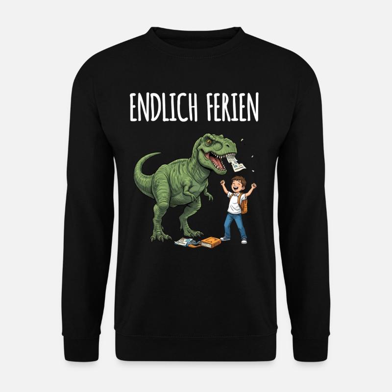 Endlich Ferien Dino Spaß - Unisex Pullover - Schwarz