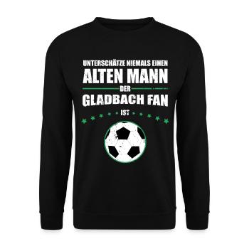 Mönchengladbach Geschenk Hooligan Ultras Retro - Unisex Pullover - Schwarz - Vorne - Alina (178cm) & Michal (187cm)