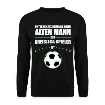 Vieil Homme - Joueur de Kreisliga | Vintage rétro - Sweat-shirt Unisexe - noir - Devant - Alina (178cm) & Michal (187cm)