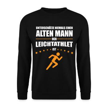Gift Old Man - Athlete | Retro Vintage - Unisex Sweatshirt - black - Front - Alina (178cm) & Michal (187cm)