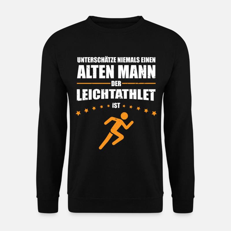 Geschenk Alter Mann - Leichtathlet | Retro Vintage - Unisex Pullover - Schwarz