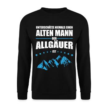 Gift Old Man - Allgäuer | Retro Vintage - Unisex Sweatshirt - black - Front - Alina (178cm) & Michal (187cm)