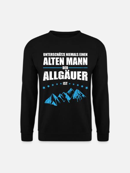 Geschenk Alter Mann - Allgäuer | Retro Vintage - Unisex Pullover - Schwarz