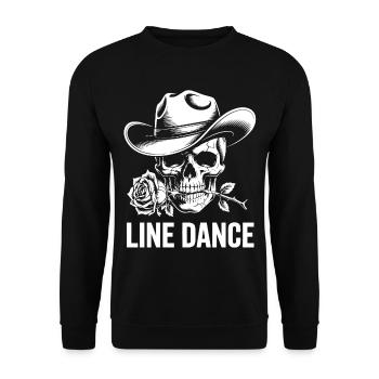 Line Dance Skull with Rose - Unisex Sweatshirt - black - Front - Alina (178cm) & Michal (187cm)