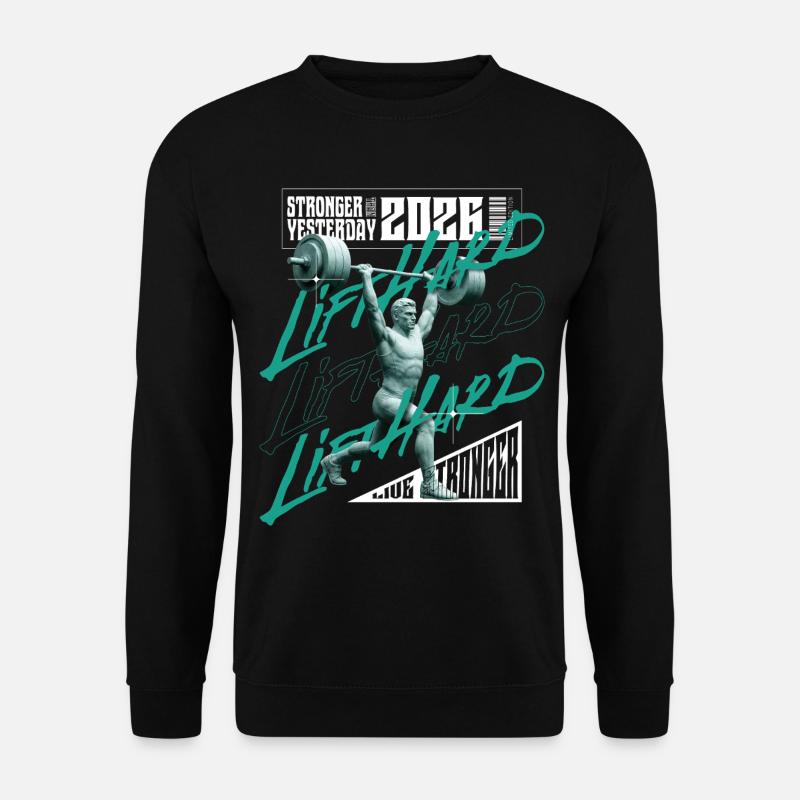 Gewichtheber-Mann, lila-rosa Lichtversion - Unisex Pullover - Schwarz