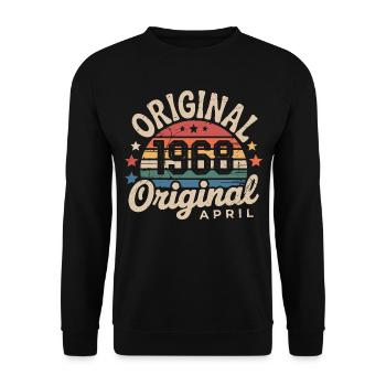 Avril 1968 Vintage Rétro Cadeau Anniversaire Avril - Sweat-shirt Unisexe - noir - Devant - Alina (178cm) & Michal (187cm)