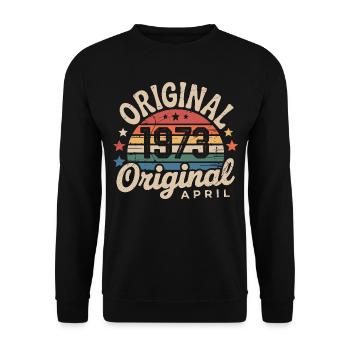 Avril 1973 Vintage Rétro Cadeau Anniversaire Avril - Sweat-shirt Unisexe - noir - Devant - Alina (178cm) & Michal (187cm)