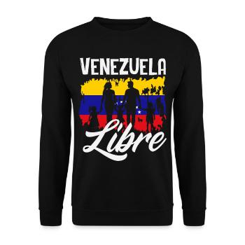 Venezuela Flagge Stolz & Heimat Venezuela - Unisex Pullover - Schwarz - Vorne - Alina (178cm) & Michal (187cm)