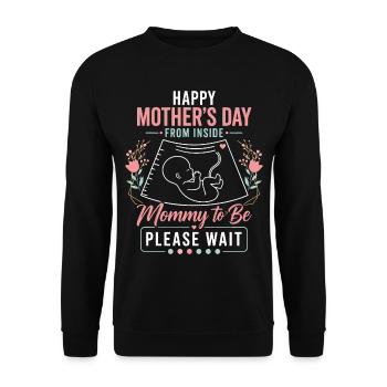 Cadeau Future Maman - Happy Mother's Day - Sweat-shirt Unisexe - noir - Devant - Alina (178cm) & Michal (187cm)