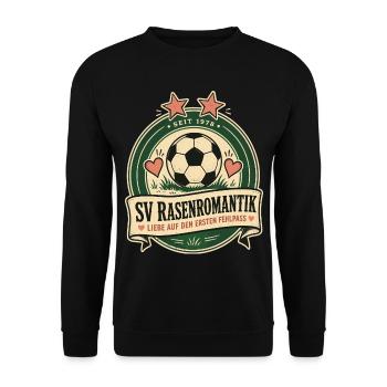 SV Rasenromantik - Unisex Pullover - Schwarz - Vorne - Alina (178cm) & Michal (187cm)