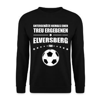 Treu ergebener Elversberg Fan Geschenk | Retro  - Unisex Pullover - Schwarz - Vorne - Alina (178cm) & Michal (187cm)